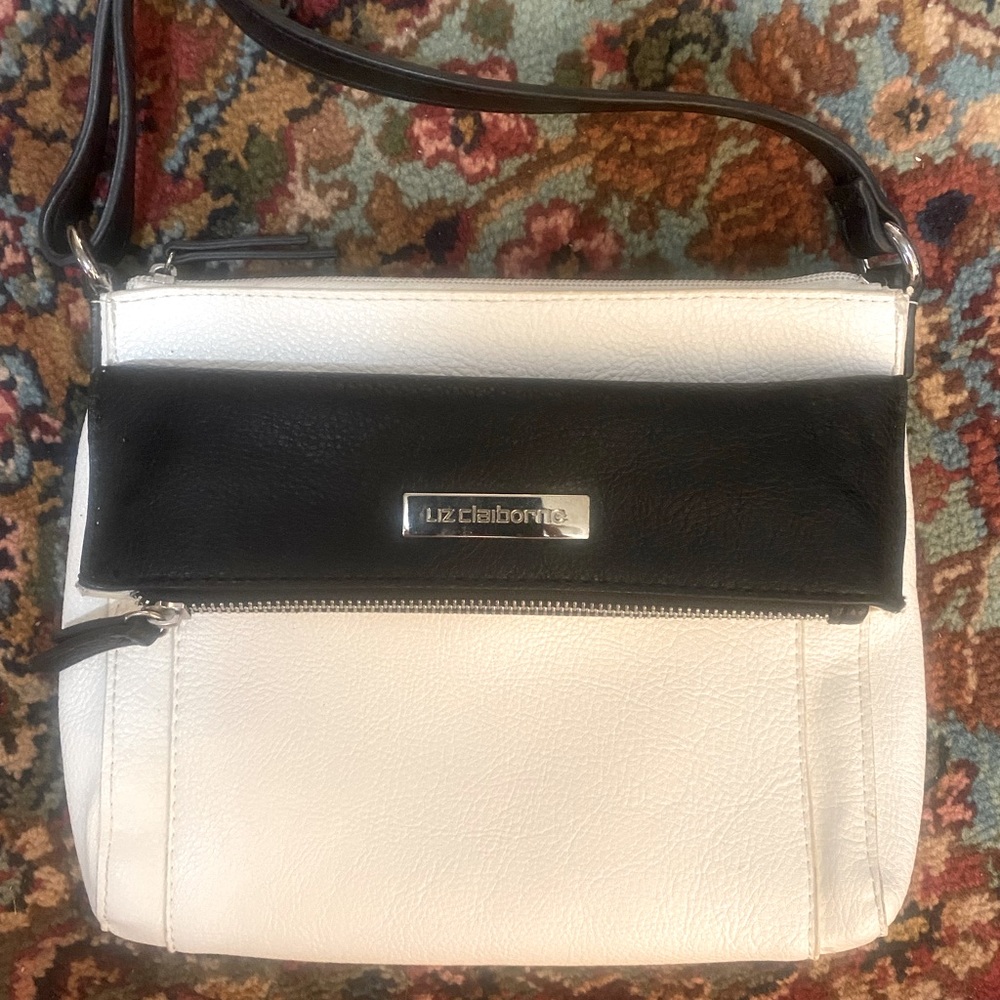 Black and white cross body bag